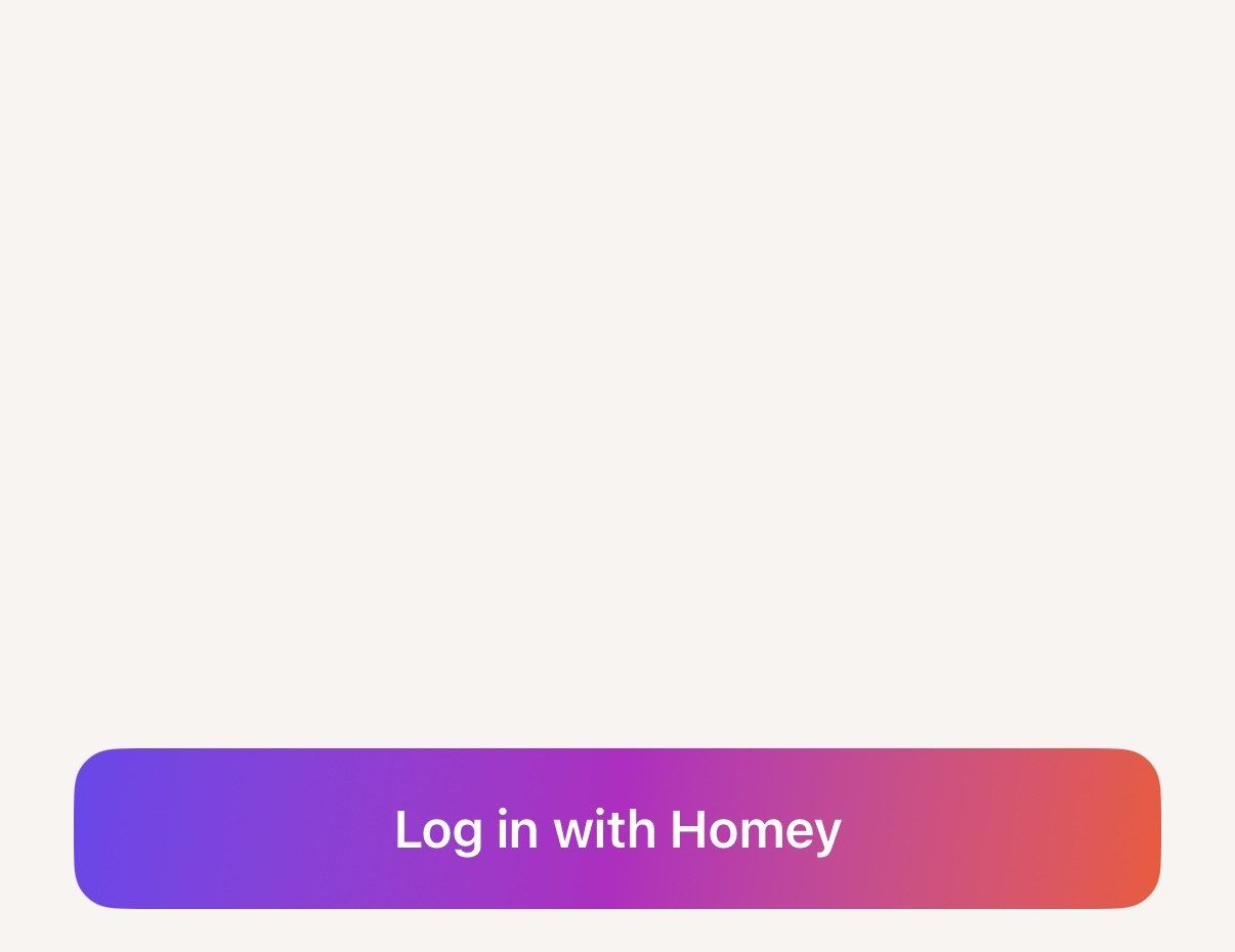 Het inlogscherm van Drivie met de knop "Log in with Homey"